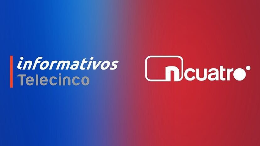 Imagen de los nuevos platós unificados de Telecinco y Cuatro en un estudio moderno.