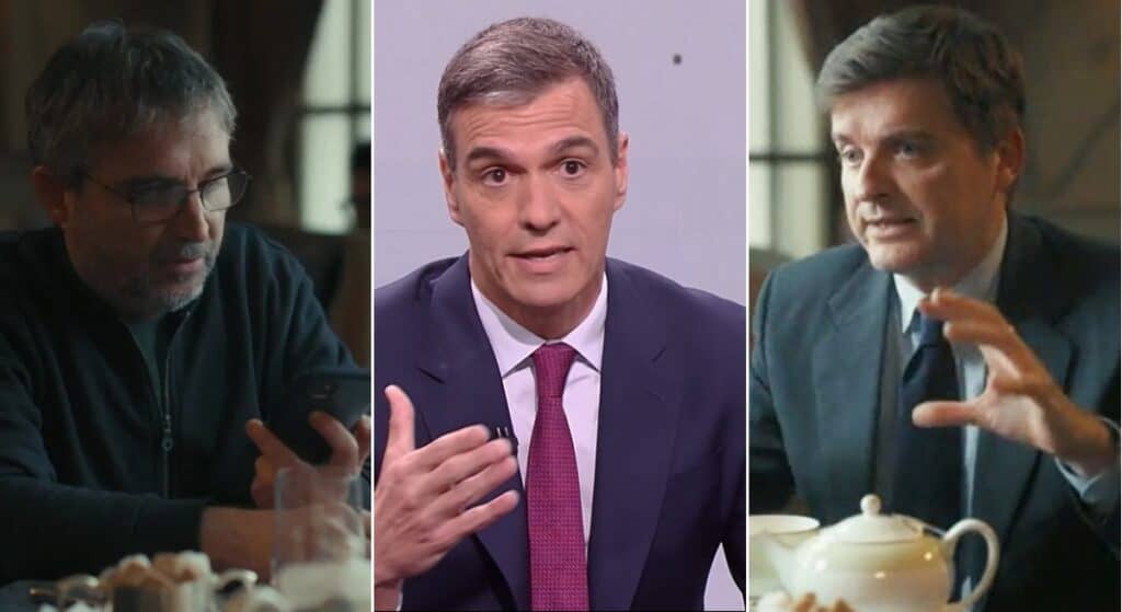 Jordi Évole y Marc Giró cruzan la línea: llamada en directo a Pedro Sánchez para explicar su "fuga" de TVE