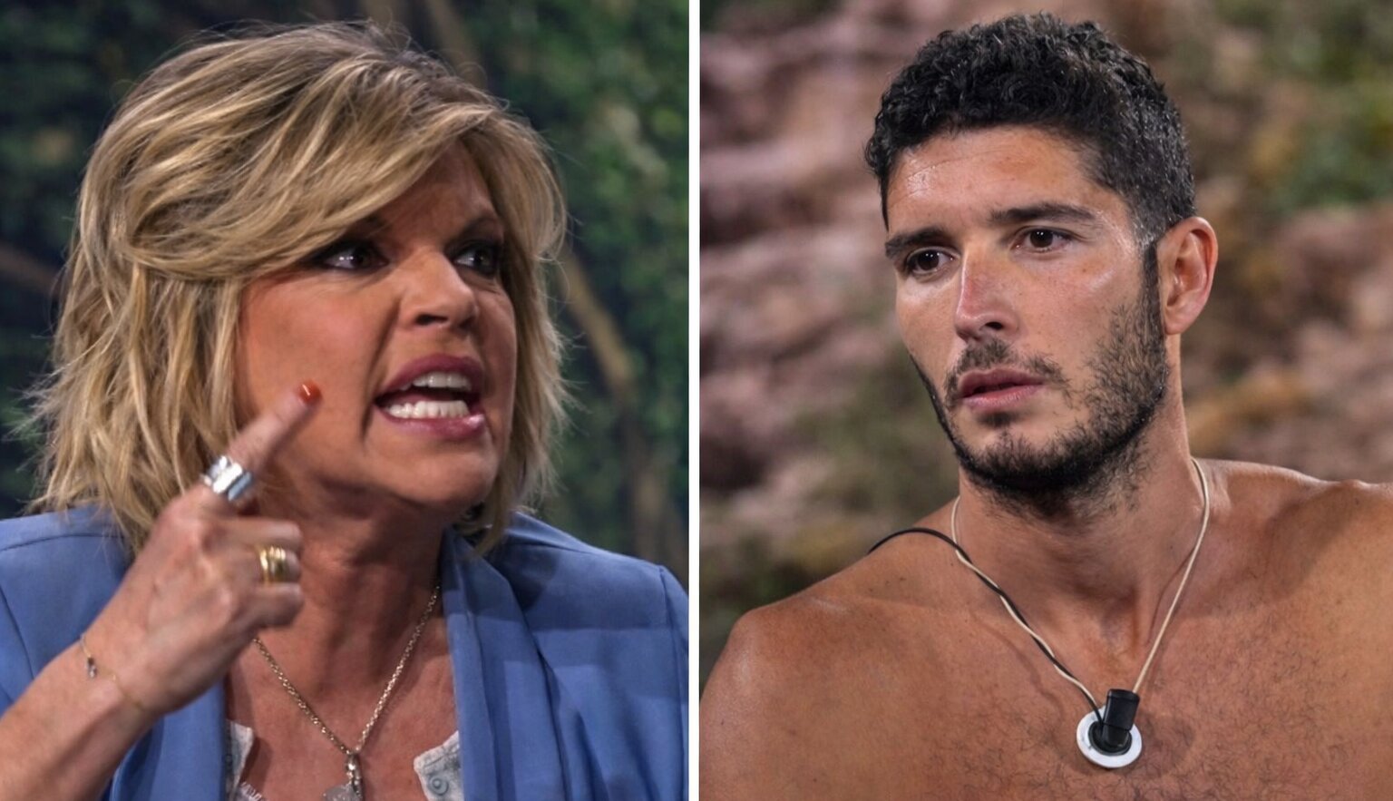 Terelu Campos enfrentada a Álex Ghita en el plató de Supervivientes Tierra de Nadie
