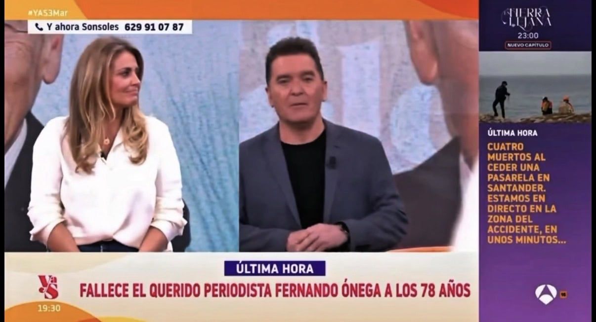 Luto en el plató de Sonsoles Ónega: Pepa Romero comunica entre lágrimas el fallecimiento de Fernando Ónega