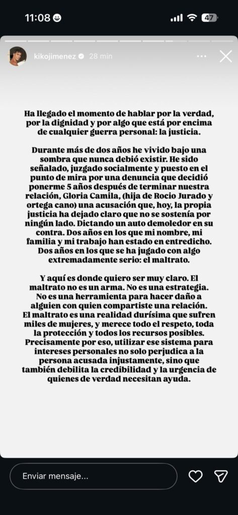 El fin de la farsa de Gloria Camila: la justicia tumba su denuncia y Kiko Jiménez prepara el hachazo legal