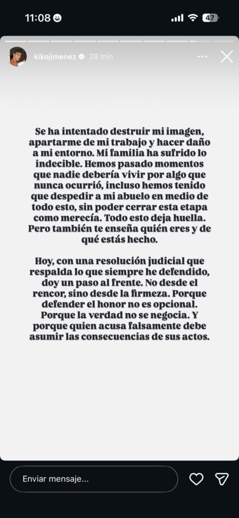 El fin de la farsa de Gloria Camila: la justicia tumba su denuncia y Kiko Jiménez prepara el hachazo legal