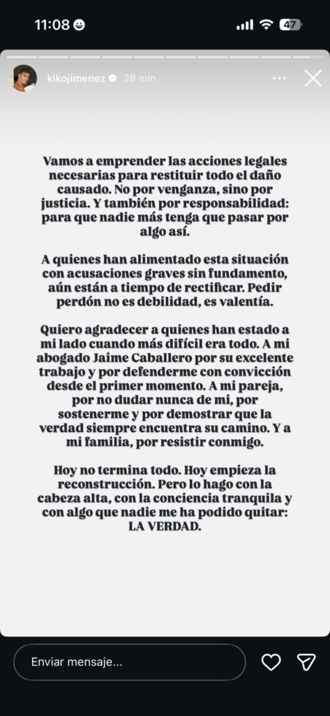 El fin de la farsa de Gloria Camila: la justicia tumba su denuncia y Kiko Jiménez prepara el hachazo legal