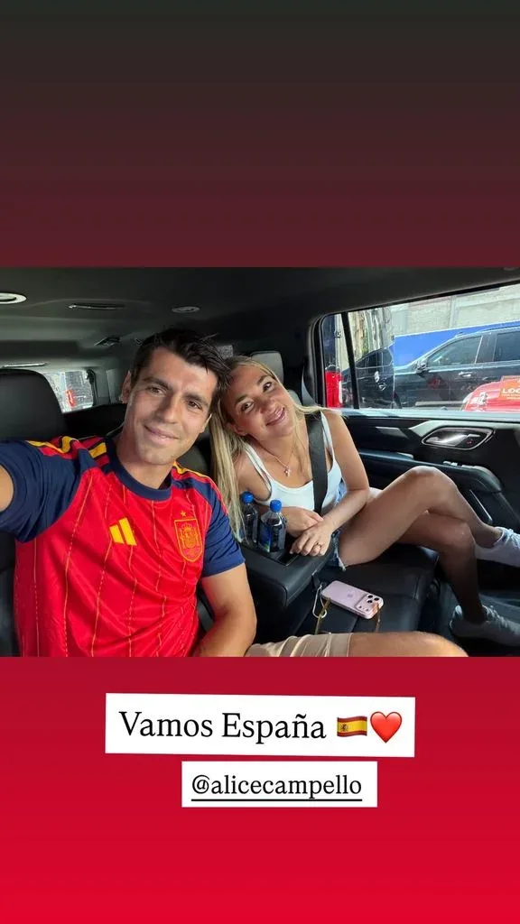 Morata y Alice Campello sellan su reconciliación en Nueva York: así arropan juntos a España en la final del Mundial