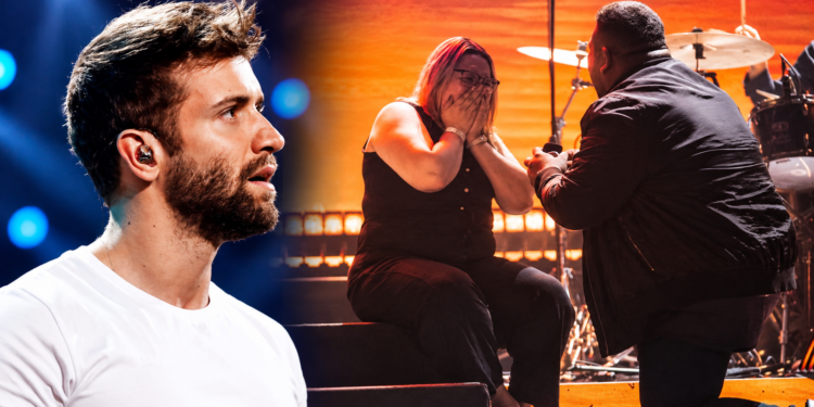 Pablo Alborán finge desmayarse cuando un fan pide matrimonio a su pareja sobre el escenario en pleno concierto en El Sa…