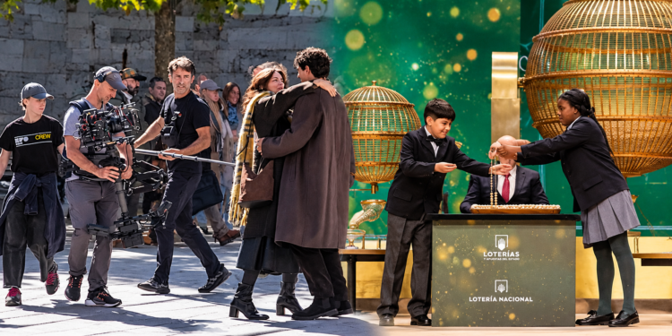 Santander se convierte en el plató del anuncio del Gordo de Navidad: figurantes con gorros y bufandas toman la plaza de…